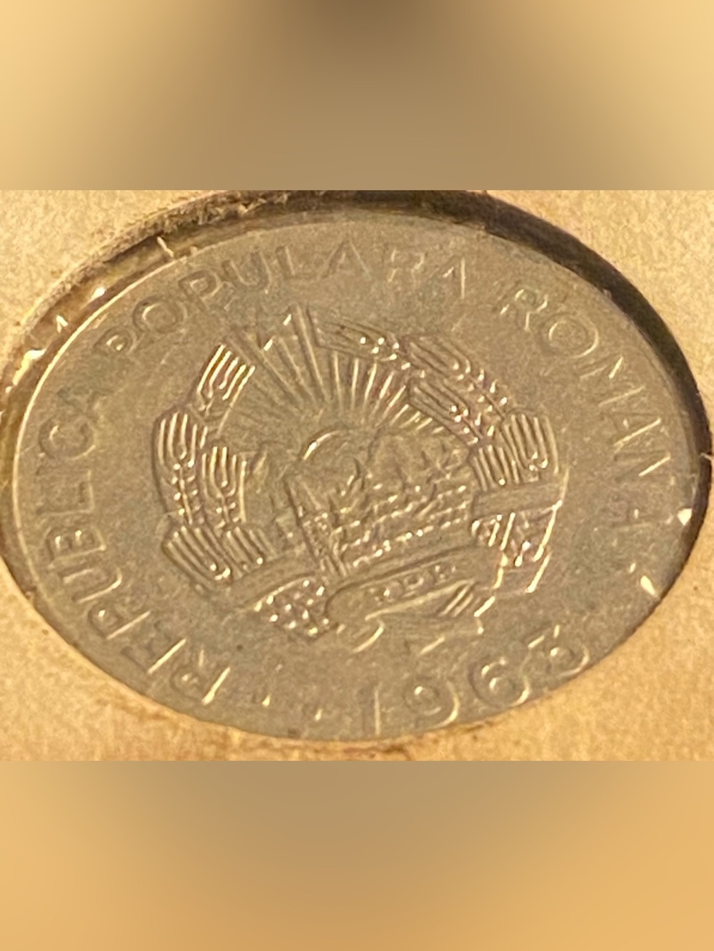 This 1966 5 BANI features the denomination and the year 1966 on the reverse.